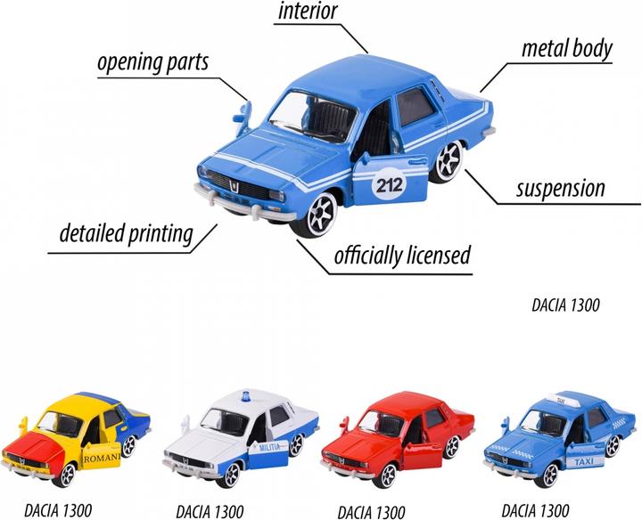 Actual product image Majorette Dacia 1300 5 Pieces Giftpack