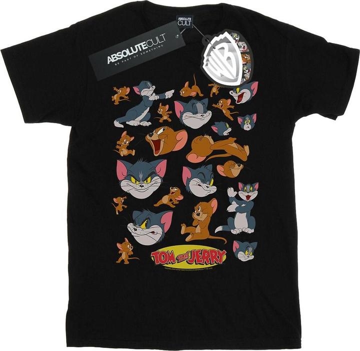 Actual product image Tom & Jerry Girls Many Faces Cotton T-Shirt (140, 146)