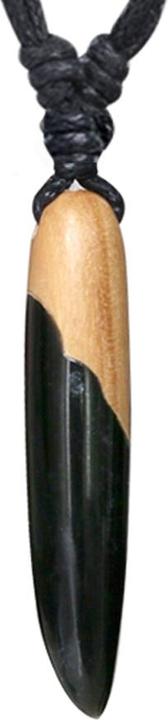 Immagine prodotto Star Piercing Collana pugnale nero ciondolo glitter epossidico nero legno d'ulivo (Organico, senza ottone)