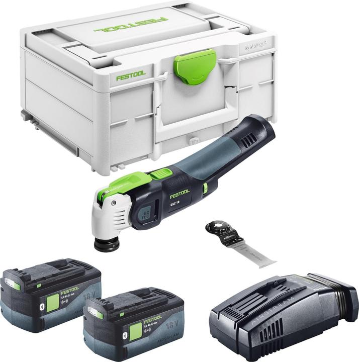 Produktbild Festool VECTURO OSC 18 E-Basic Akku Oszillierer 18 V Starlock Max Brushless + 2x Akku 5,0 Ah +