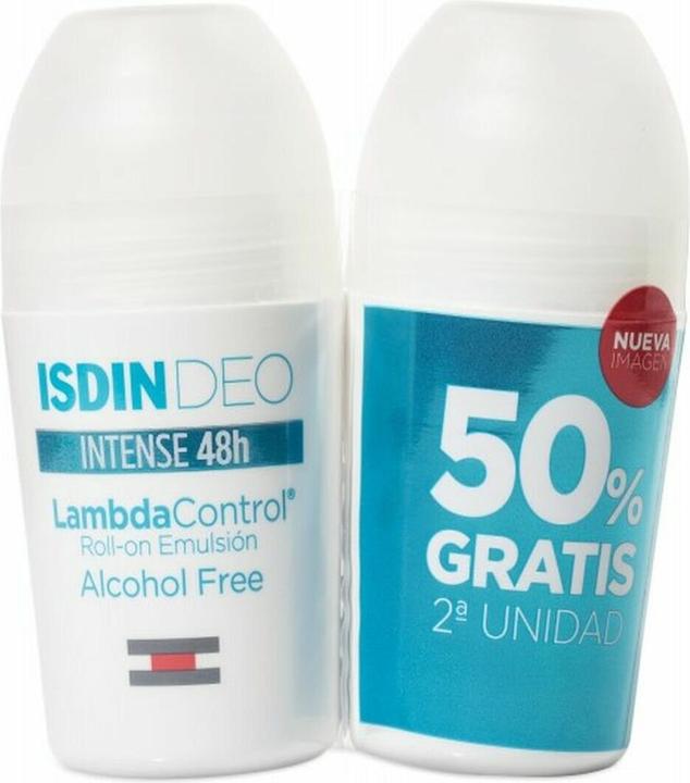 Actual product image Isdin Lambda Control Intense Deodorant for 48 Hours - Pack of 2 (Roll-on, 100 ml)