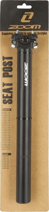 Productafbeelding Zoom Zadelpen zwart - 350 mm lang - 27,2 mm diameter (27.20 mm)