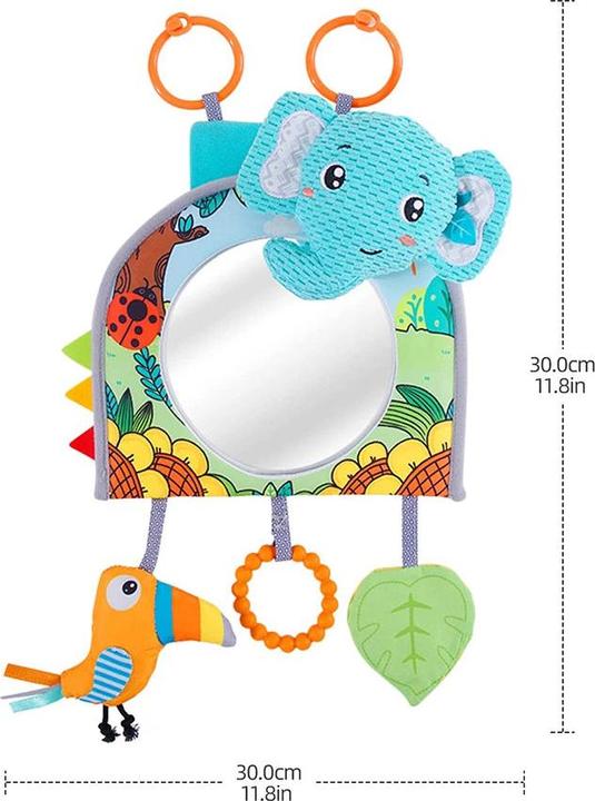 Image du produit Activity Board Jouet de siège de voiture avec miroir pour bébé, jouet de dentition derrière le siège de voiture