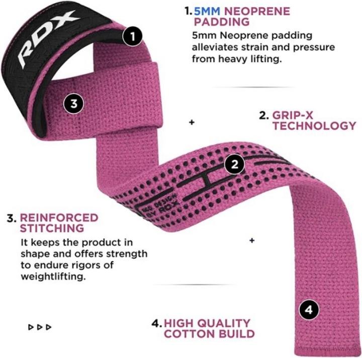 Image du produit Rdx Gym Cotton Gel Strap Pink Plus