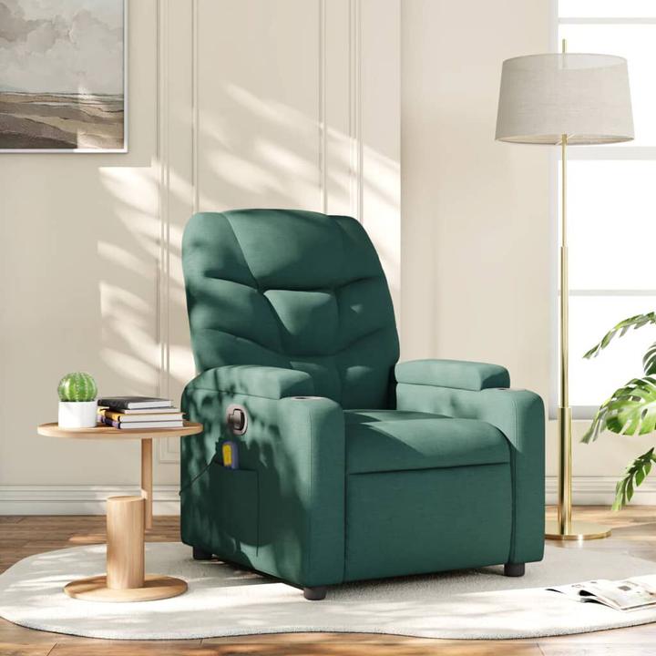Image du produit VidaXL Fauteuil de massage vert foncé Tissu,Couleur : vert foncé,Matériaux