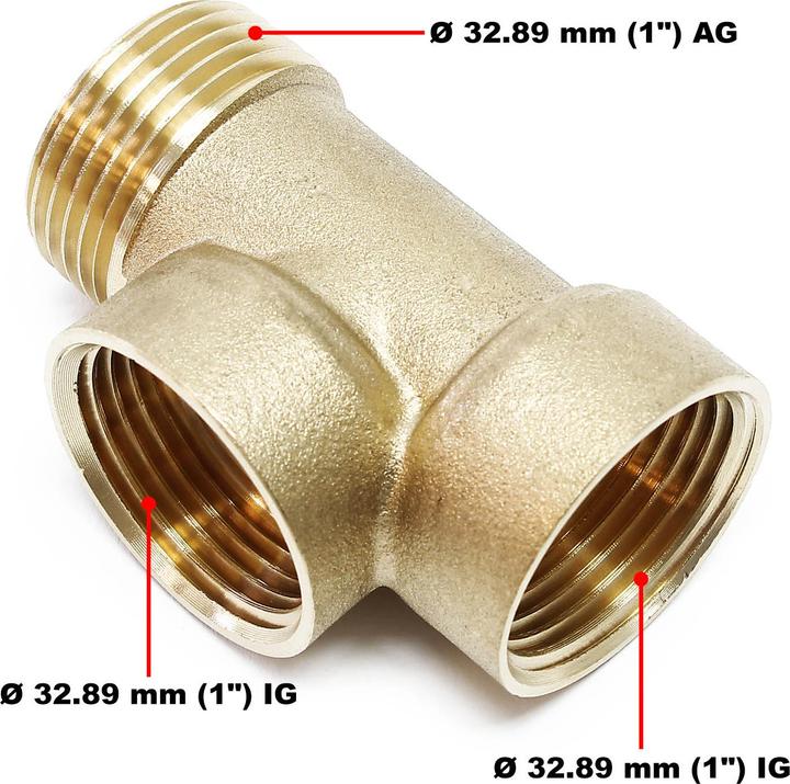 Actual product image Wiltec 3-Port BRASS Splitter Manifold Distributor 3x 1inch Pressure Vessel Expansion