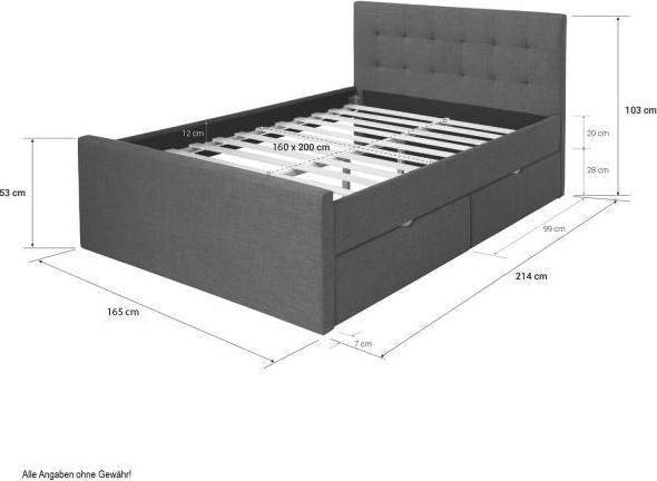 Immagine prodotto Homestyle4u Letto imbottito (160 x 200 cm)