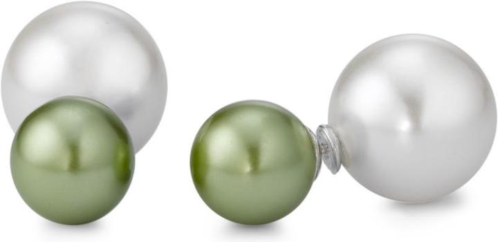 Rhomberg Boucles d'oreilles, perle, double face (Métal)