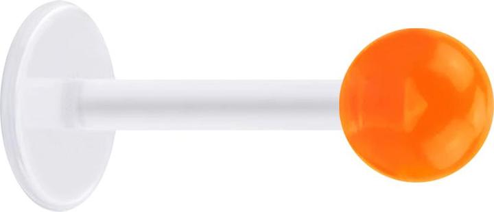 Produktbild Star Piercing Micro Labret transparent mit Kugel orange transparent (ohne Messing, Acryl, Bioflex)