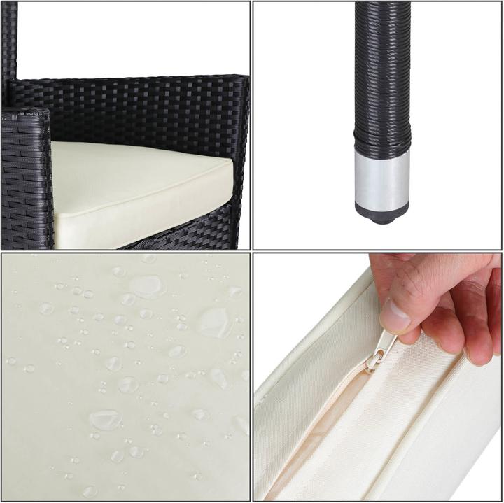 Image du produit Casaria Set de balcon en poly rotin (60 cm)