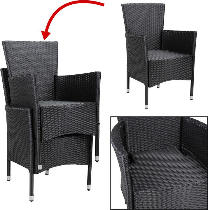 Image du produit Casaria Set de balcon en poly rotin (60 cm)