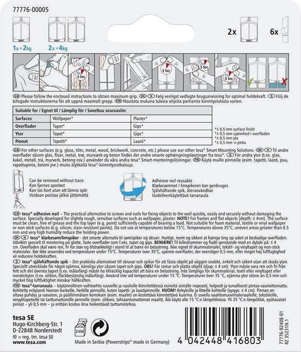 Immagine prodotto tesa Klaebesøm t/tapet og gips 2kg 2pz/pak - (2 pz.)