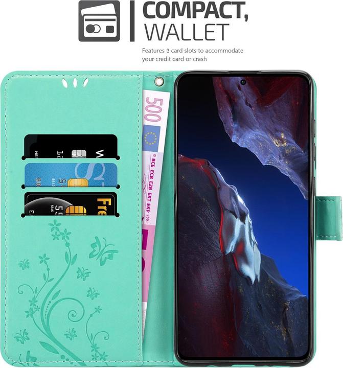 Produktbild Cadorabo Hülle für Xiaomi Poco F5 Pro mit Blumen Muster (Xiaomi Poco F5 Pro)