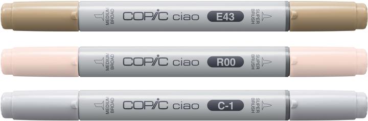 Image du produit Copic CIAO - Marqueurs (C-1 Cool Gray No.1, E43 Dull Ivory, R00 Blanc rosé, 6 mm, 3 x)