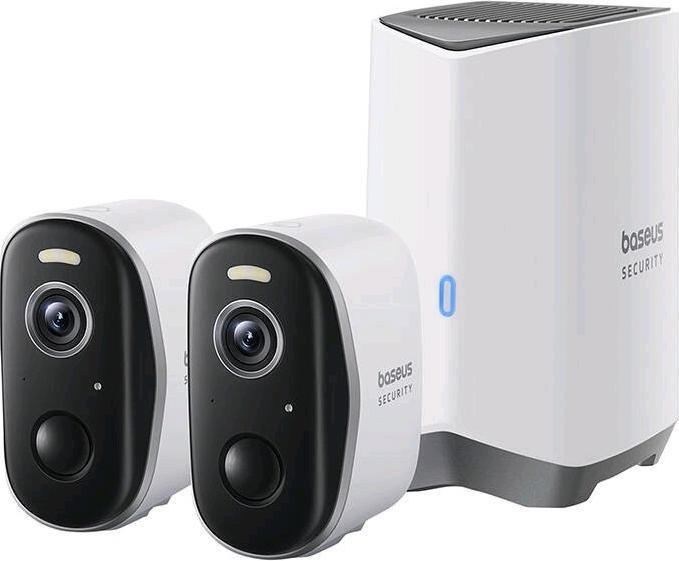Immagine prodotto Baseus Set di 2 telecamere da esterno N1 2K (bianco) (2560 x 1440 (WQHD))