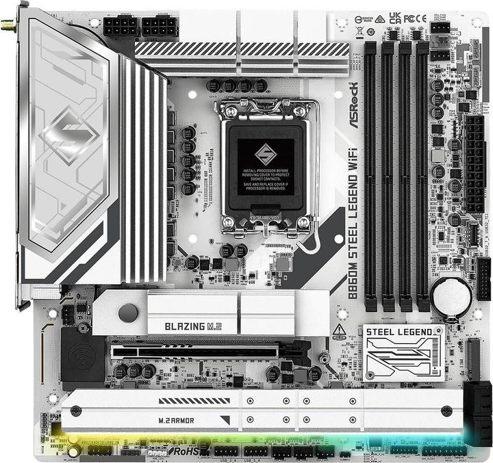 Actual product image AsRock B860M Steel Legend WiFi DDR5 Intel S retail (LGA 1851, Intel B860, mATX)