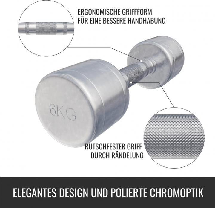 Actual product image Gorilla Sports Chrome dumbbells (2 x 6 kg)