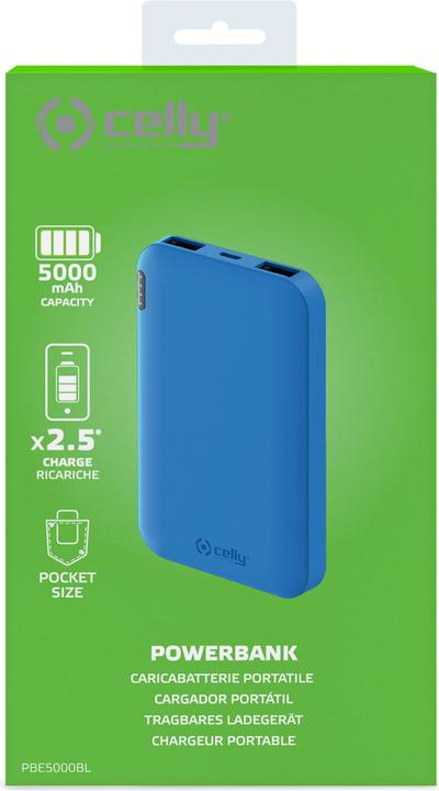 Actual product image Celly Powerbank (5000 mAh, 18.50 Wh)
