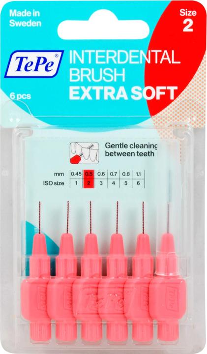 Image du produit TePe Interdental Brush 0.50mm x-soft rot (6 x, 0.50 mm)