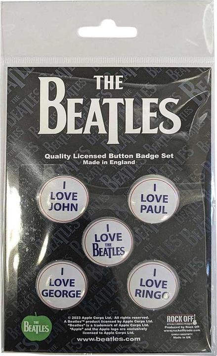 Produktbild The Beatles Abzeichen I Love 5erPack