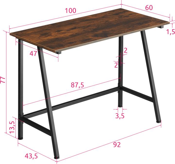 Produktbild tectake Newton (100 x 50 x 77 cm)