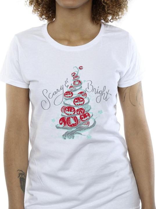 Actual product image Disney Womens/Ladies The Nightmare Before Christmas Scary & Bright Cotton T-Shirt (XL)