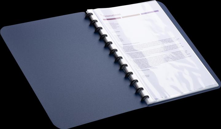 Actual product image Elba vario-zipp ring binder manageMe!, DIN A4, dark blue ring diameter: 21 mm, ring color: silver-metalli (A4, 1 x)