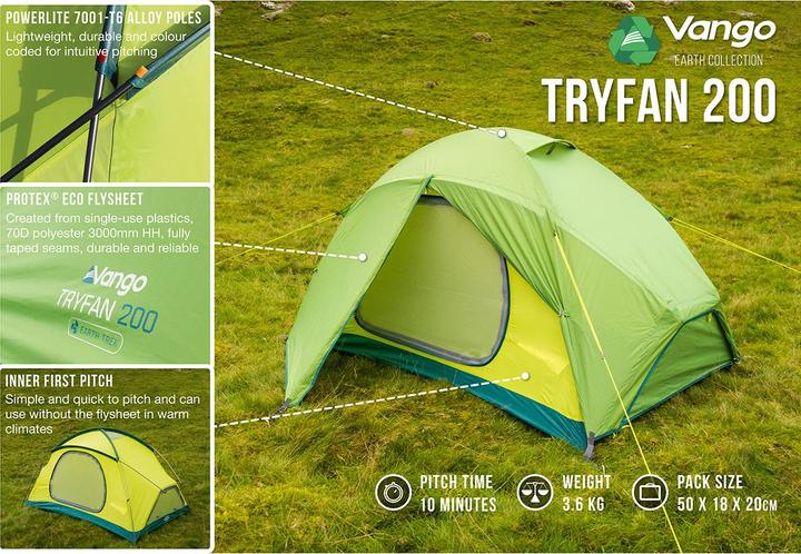 Image du produit Vango Tryfan 200 (Tente igloo, 3.60 kg, 2 personnes)