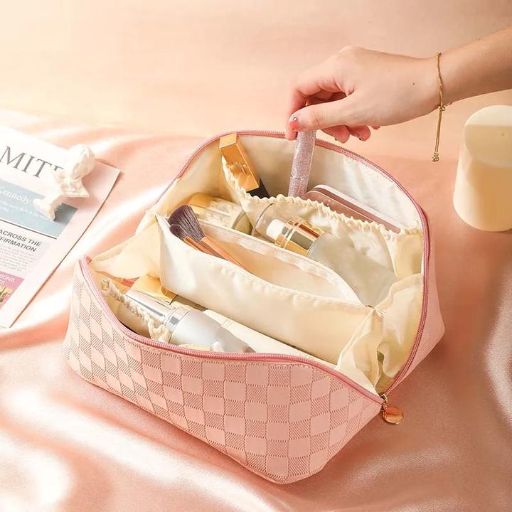 Image du produit Only-Bags.Store Trousse de maquillage PU Grande capacité Sac de lavage de luxe Multifonctions Voyage