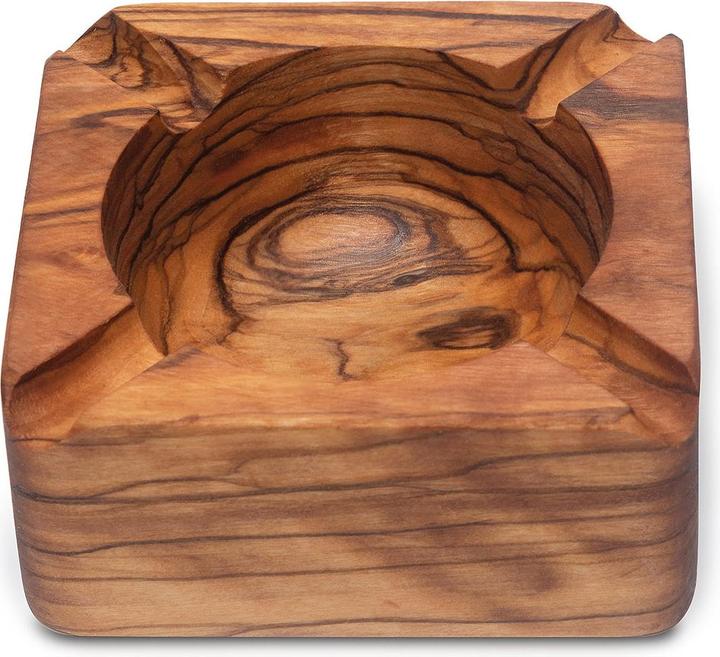 Natura Punto Aschenbecher, 9 x 9 x 4 cm, Olivenholz