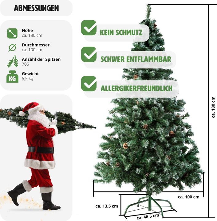 Image du produit tectake Sapin de Noël artificiel (180 cm)