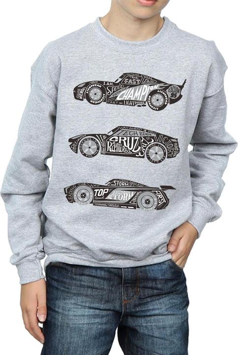 Actual product image Disney Boys Cars Text Racers Sweatshirt (140, 146)