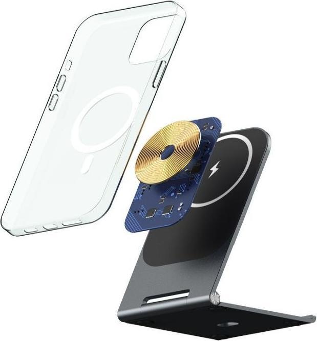 Produktbild Veger Dock station desk stand with wireless charger compatible with MagSafe 2A 15W Y56 black (15 W)