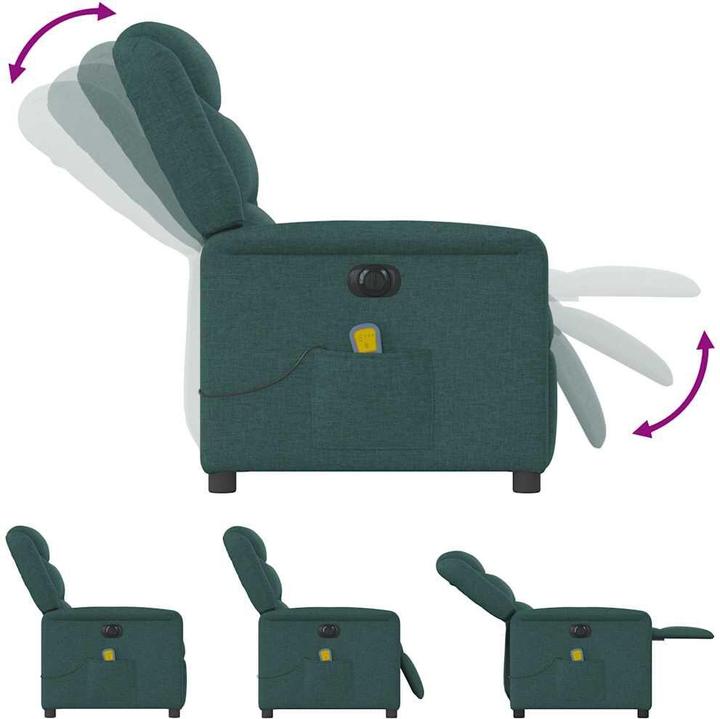 Image du produit VidaXL Fauteuil de massage électrique Vert foncé Tissu