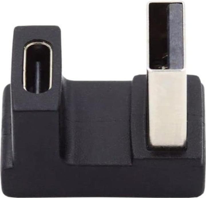Image du produit PowerGuard USB-A vers USB-C 180 degrés d'angle en forme de U vers le haut adaptateur (mâle/femelle) (USB 3.1)