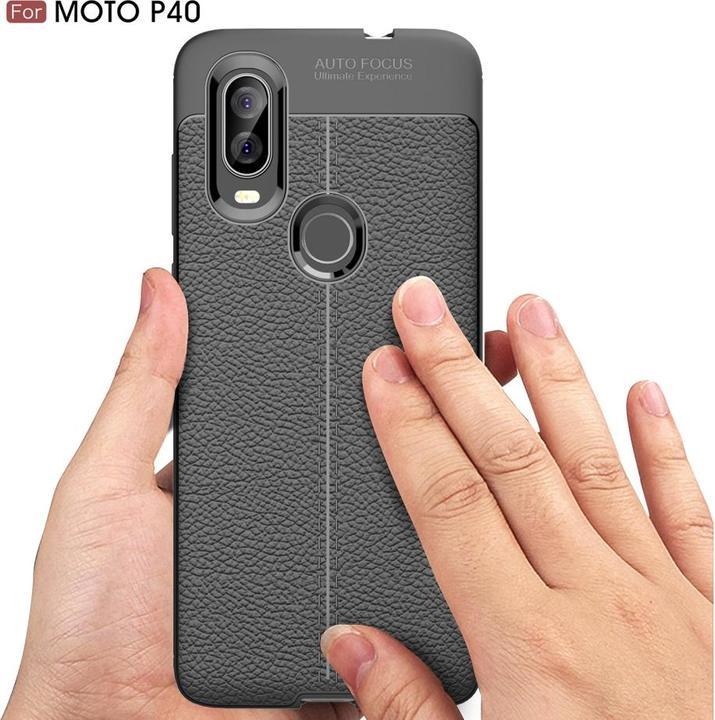 Actual product image Screenguard Motorola One Vision Case Leather Design TPU Cover (Motorola One Vision)