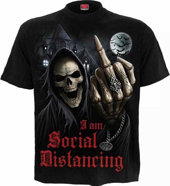 Actual product image Spiral Unisex Adult Social Distance Short-Sleeved T-Shirt (L)