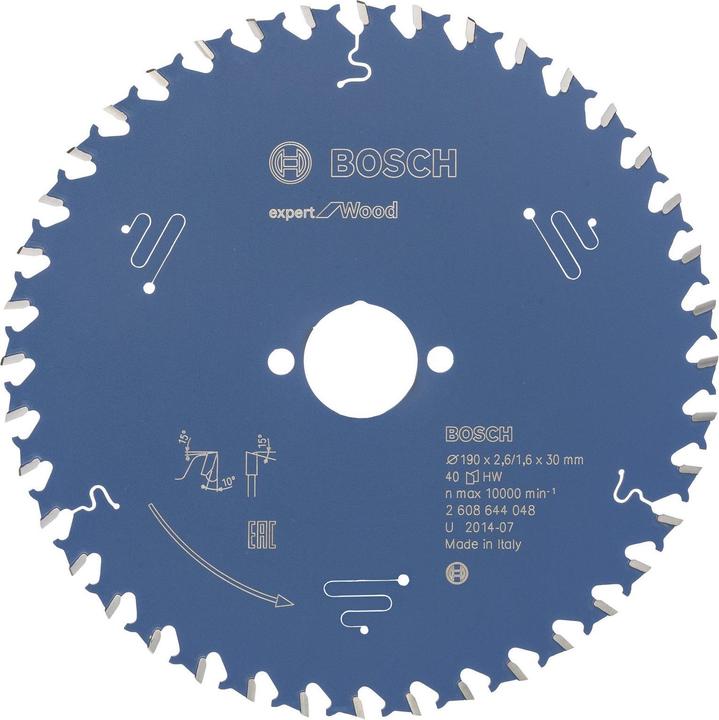 Produktbild Bosch Professional Zubehör Kreissägeblatt Expert for Wood, 190 x 30 x 2,6 mm, 40
