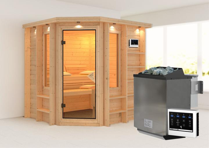 Produktbild Karibu Cortona mit Dachkranz (9 KW Bio externe Steuerung)
