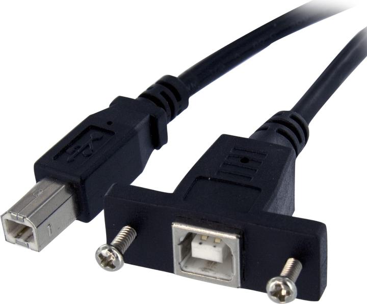 Actual product image StarTech 90cm USB B to B Aperture Mount Cable - Bu/St - USB Extension Cable - Receptacle Cable Verl... (0.91 m, USB 2.0)