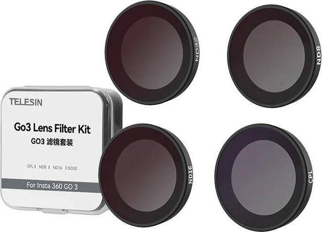 Immagine prodotto Telesin Set di filtri per lenti CPL/ND8/ND16/ND32 per Insta360 GO3