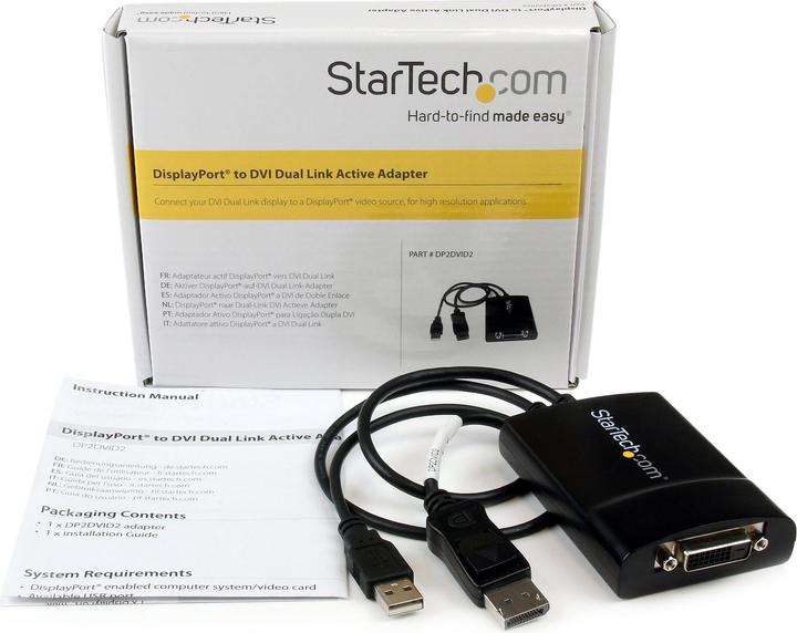 Produktbild StarTech DP To Dvi dl Active Adapter (DVI, 54.90 cm)