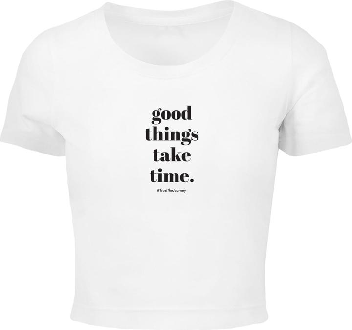 Produktbild Merchcode Ladies Good Things Take Time Cropped Tee - 118449 (XS)