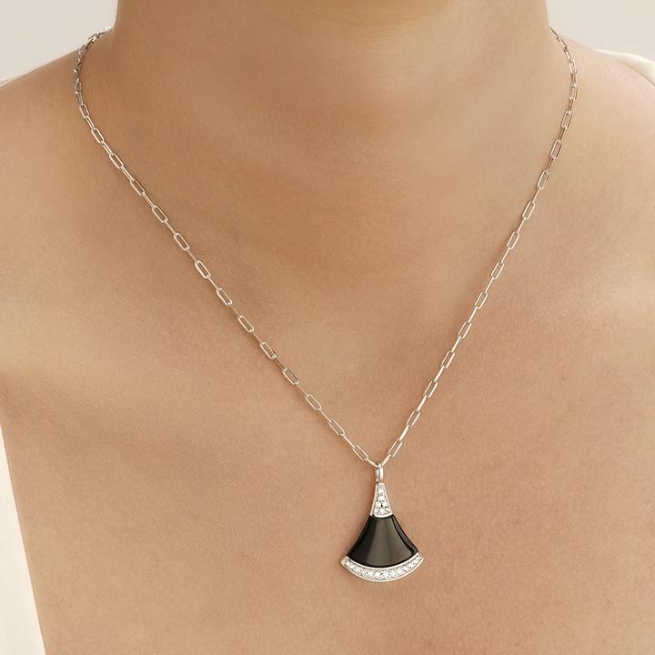 Image du produit Charles Garnier Collier en argent, agate noire, oxyde de zirkonium (Argent)