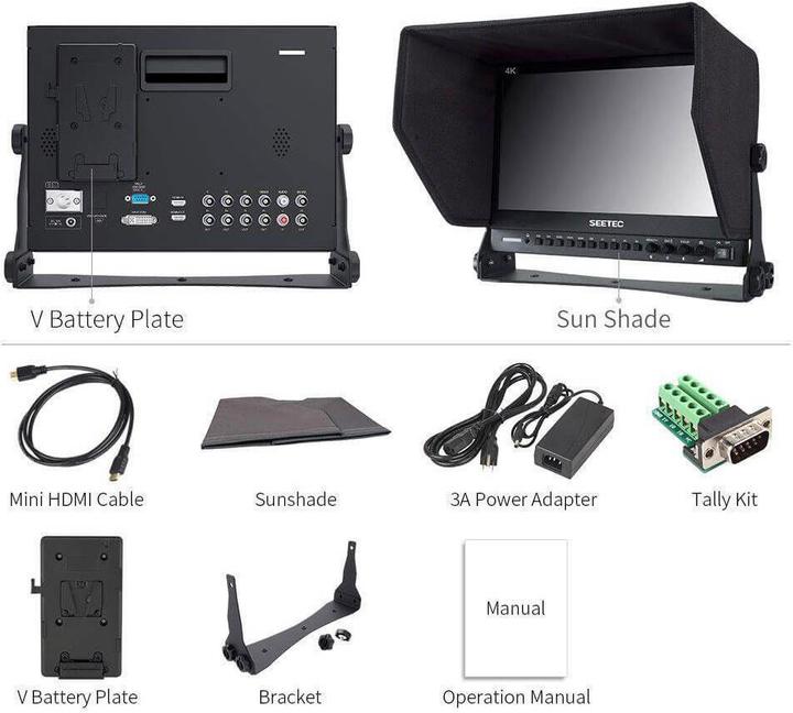 Produktbild Feelworld SEETEC 13.3" Aluminum Design IPS 1920x1080 Pro Broadcast LCD Monitor with 3G SDI HDMI AV (13.30")