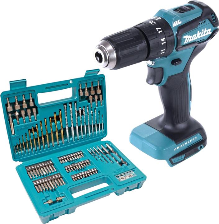 Productafbeelding Makita DHP 483 Z Akku Schlagbohrschrauber 18 V 40 Nm Brushless + 102 tlg. Bit Bohrer Set - ohne (Oplaadbare batterij)
