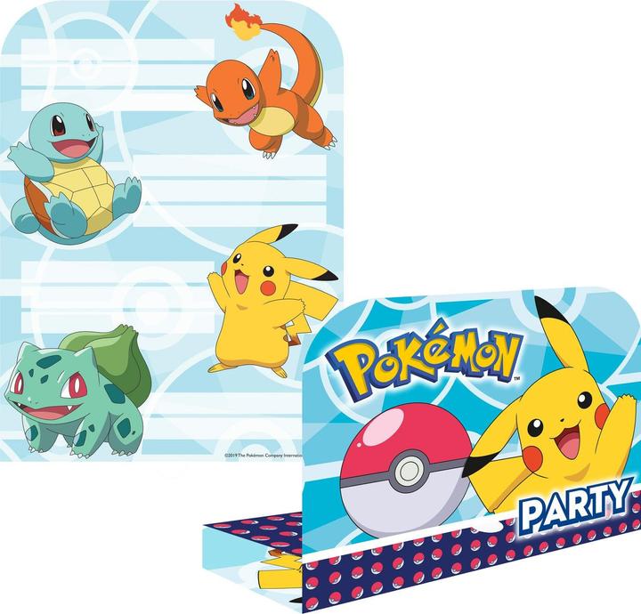 Inviti di compleanno Pokemon (8 pz.)