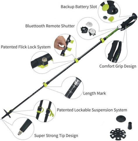 Actual product image Giottos Trekking Pole / Uber Selfie Stick