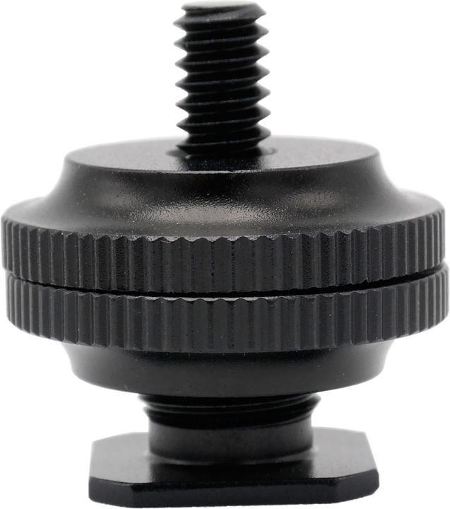 Actual product image Caruba Hot shoe adapter Universal hot shoe > 1/4" male thread (with spacer) Black (Flash unit adapter)