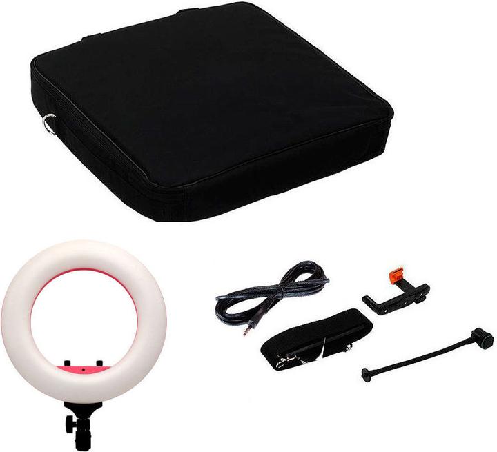 Immagine prodotto Caruba Vlogger 12 pollici LED rotondo, set con borsa Rosa (MENZ) (Anello di luce)